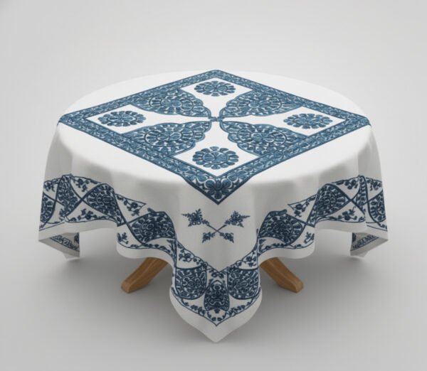 b_regenerer_comme_cett Nappe brodée artisanale – Motifs bleus traditionnels